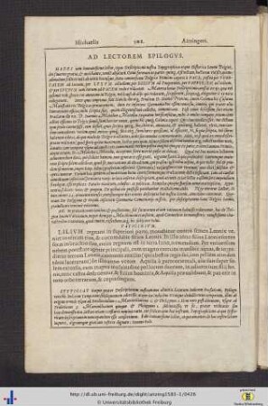 Ad Lectorem Epilogus.