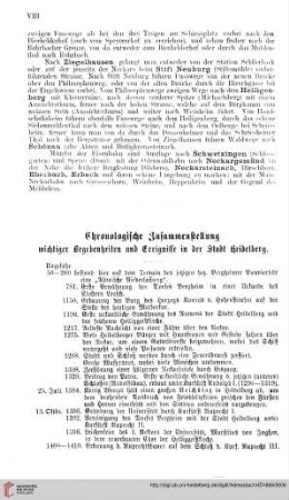 Chronologische Zusammenstellungwichtiger Begebenheiten und Ereignisse