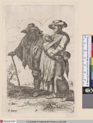 [Ein alter Bettler mit Frau und Kind; Old beggar with his wife and a child]