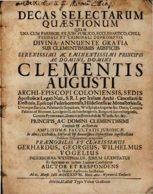 Decas selectarum quaestionum