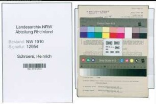 Entnazifizierung Heinrich Schroers , geb. 16.01.1889 (Vertreter)