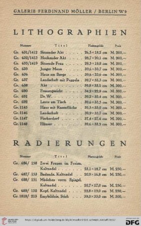 Radierungen (Nr. 686/158-1826/2031)