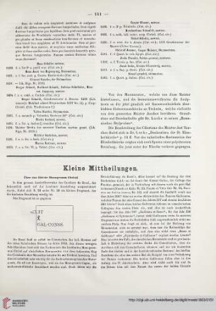Kleine Mittheilungen