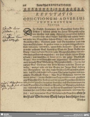 Refutatio Obiectionum Adversus Fundamentum Sextum