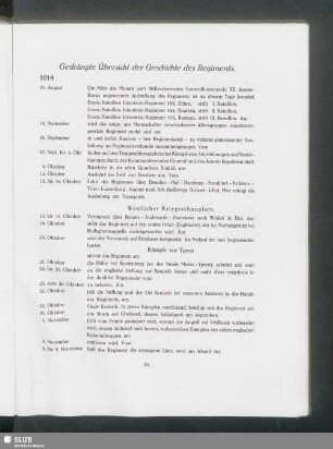 Gedrängte Übersicht der Geschichte des Regiments
