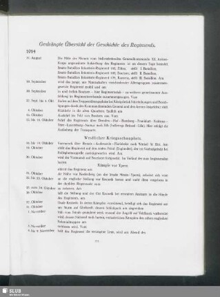 Gedrängte Übersicht der Geschichte des Regiments