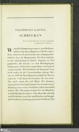 Vierzehntes Kapitel: Schrecken
