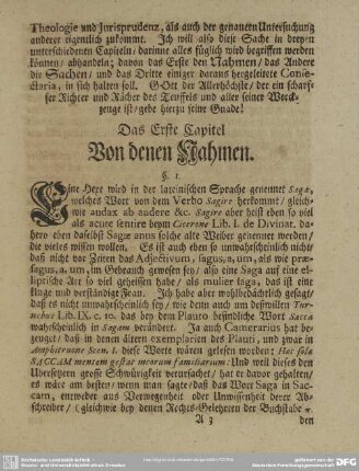 Das Erste Capitel Von denen Nahmen