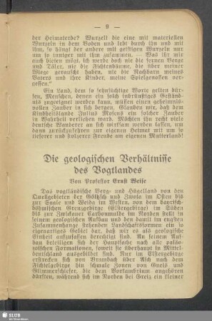 Die geologischen Verhältnisse des Vogtlandes