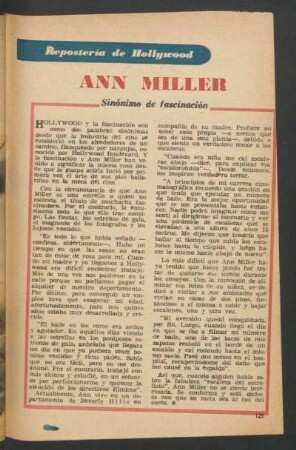 Ann Miller - sinónimo de fascinación : Repostería de Hollywood