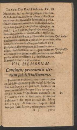 VII. Membrum. Continens pracedentis iterum subdistinctionem.