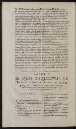 Caput VI. In Quo Disquiritur De pluralitate Votorum; [...]