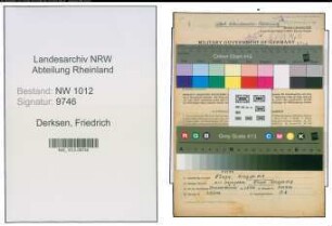 Entnazifizierung Friedrich Derksen , geb. 24.05.1905 (Kaufmann)