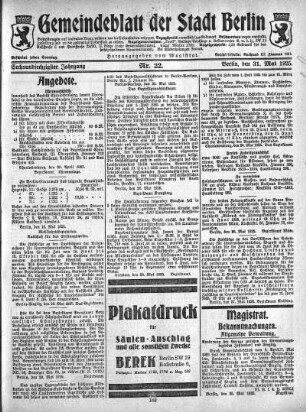 1925,22: Nr. 22, 31. Mai 1925