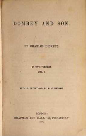 Works of Charles Dickens, 13. Dombey and son ; 1