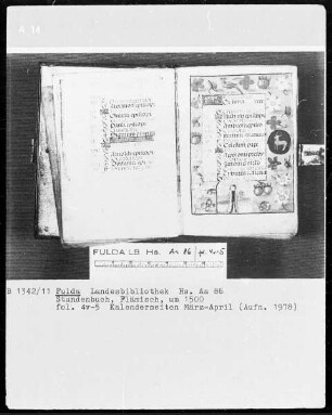 Stundenbuch — Kalenderseite April, Folio 5recto