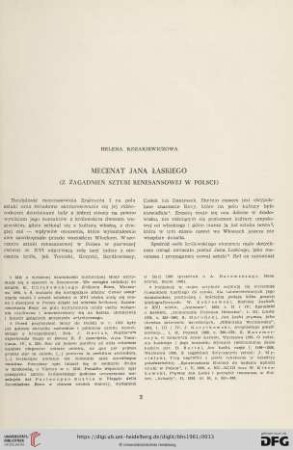 Mecenat Jana Łaskiego : (Z zagadnień sztuki renesansowej w Polsce)