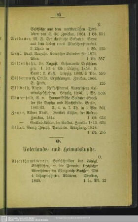 O. Vaterlands- und Heimatkunde