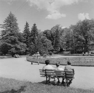 Freiberg. Stadtpark mit Springbrunnen
