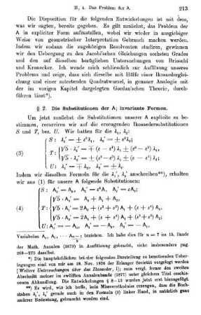 § 2. Substitutionen der A; invariante Formen.