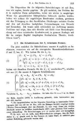 § 2. Substitutionen der A; invariante Formen.