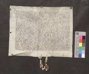 Erhart von Falkenstein, Herr zu Ramstein, und seine Gemahlin Anastasia von Wolfurt urkunden, daß die Stadt Bräunlingen 1.200 rheinische Gulden ihnen bezahlt hat, um sich aus der Pfandschaft zu lösen.