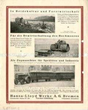 Hansa-Lloyd in der Welt voran! / Was muß der Landwirt vom Schwerölbetrieb wissen?