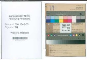 Entnazifizierung Heribert Weyers , geb. 17.09.1908 (Dirigent)