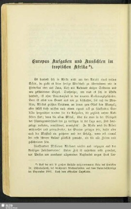 Europas Aufgaben und Aussichten im tropischen Afrika