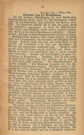 Siebenter Tag der Verhandlung