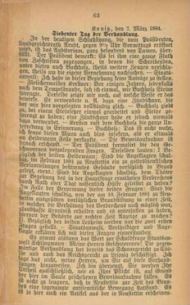 Siebenter Tag der Verhandlung
