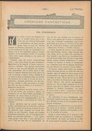 Crónicas fantásticas : Una conferencia