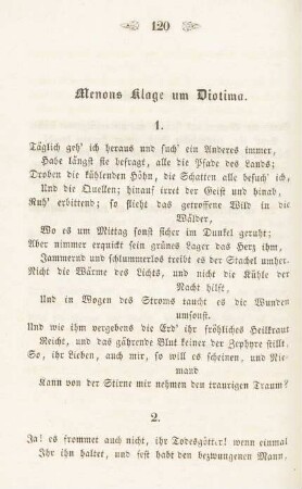 Menons Klage um Diotima.