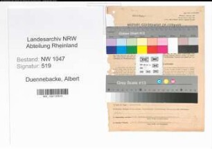 Entnazifizierung Albert Duennebacke , geb. 20.01.1891 (Beamter)
