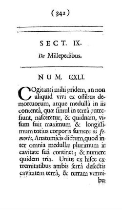 Sect. IX. De Millepedibus