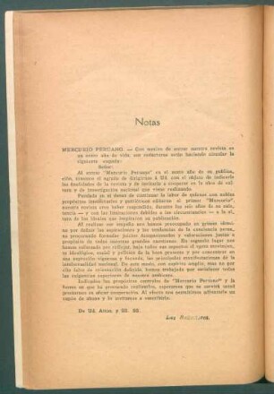 Mercurio peruano - [Nota de editor]