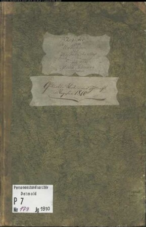 Zivilstandsregister der Munizipalität Sassenberg (GHT 1810, Aufgebote 1810). (Gemeinde: Sassenberg, Kreis Warendorf)