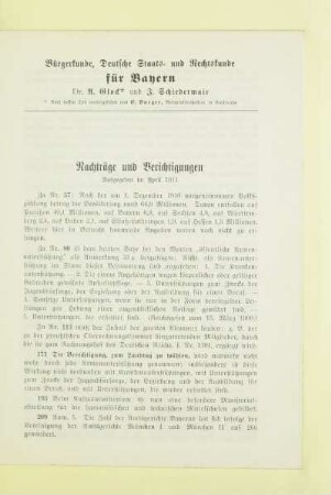 Nachträge und Berichtigungen