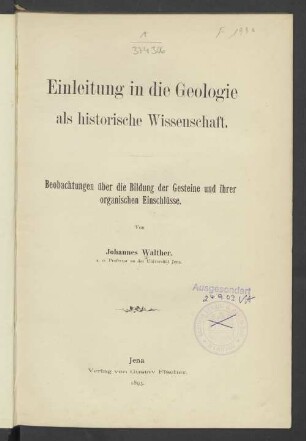 Theil 1: Bionomie des Meeres : Beobachtungen über die marinen Lebensbezirke und Existenzbedingungen