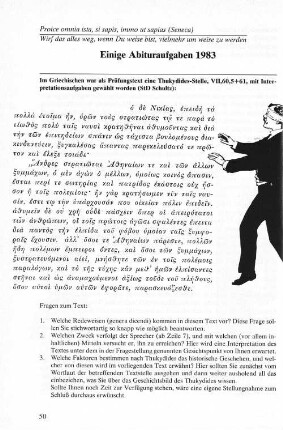 Einige Abituraufgaben 1983