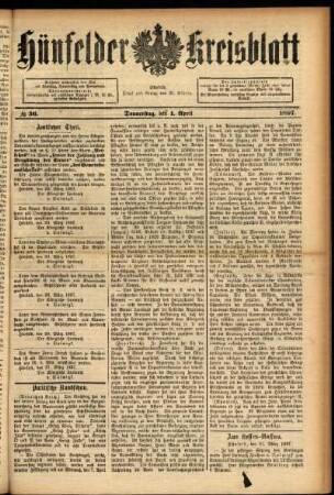 Ausgabe vom Donnerstag, den 01. April 1897.