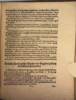 Catalogus universalis, sive designatio omnium librorum, qui hisce nundinis ... Francofurtensibus & Lipsiensibus anni ... vel novi, vel emendatiores & auctiores prodierunt : = Verzeichnüß aller Bücher, so zu Franckfurt in der ...-Meß, wie auch Leipziger ...-Messe des ietzigen Jahres ..., entweder gantz neu, oder sonsten verbessert, oder auffs neue wieder auffgeleget gedruckt worden sind. 1706. Herbstmesse/Michaelismesse