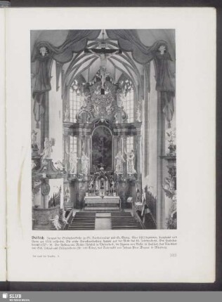 Volkach. Inneres der Stadtpfarrkirche zu St. Bartholomäus und St. Georg