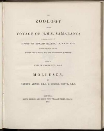 [3]: The zoology of the voyage of H. M. S. Samarang; under the command of Captain Sir Edward Belcher, during the years 1843-1846. [3]