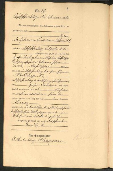Standesamtsbuch der Stadt Aschaffenburg: Geburten 365/1900 - 184/1901