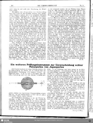 Ein weiteres Prüfungsinstrument zur Unterscheidung echter Naturperlen von Japanperlen