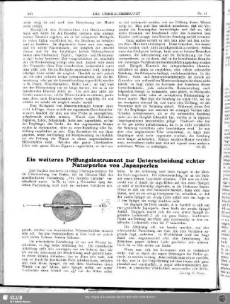 Ein weiteres Prüfungsinstrument zur Unterscheidung echter Naturperlen von Japanperlen