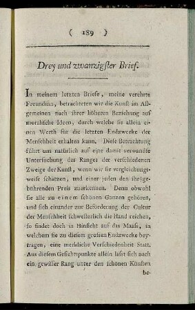 Drey und zwanzigster Brief.