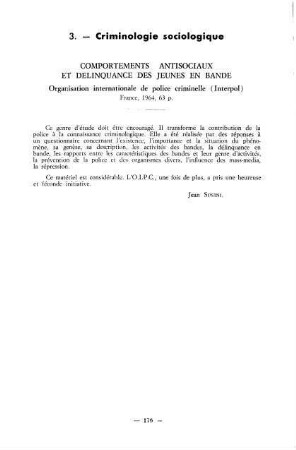 176, 3. Criminologie sociologique