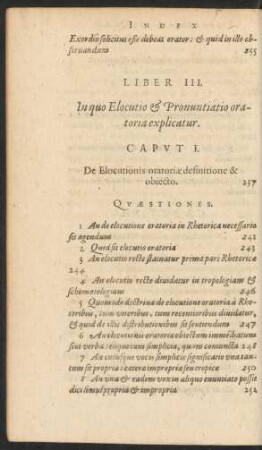 Liber III. In quo Elocutio & Pronuntiatio oratoria explicatur.